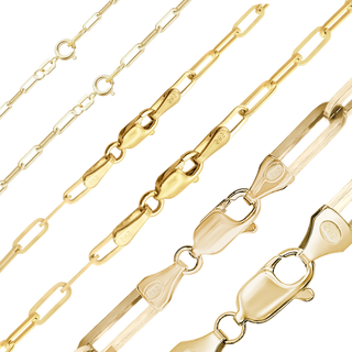 Tribeca Trace Paperclip Necklace in 14K Yellow Gold
