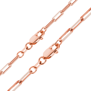 Tribeca Trace Paperclip Anklet in 14K Rose Gold