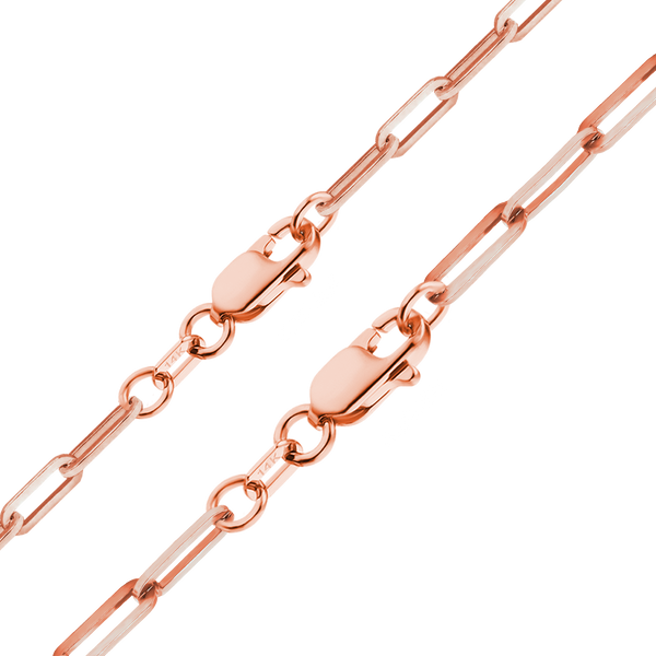 Tribeca Trace Paperclip Necklace in 14K Rose Gold