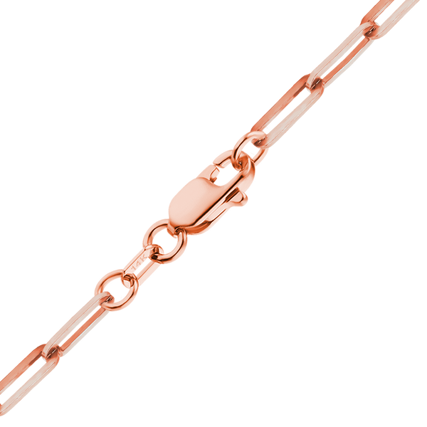 Tribeca Trace Paperclip Necklace in 14K Rose Gold