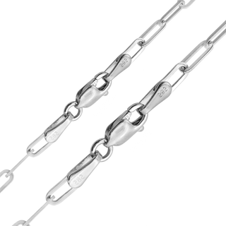 Tribeca Trace Paperclip Anklet in 14K White Gold