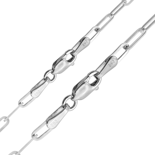 Tribeca Trace Paperclip Necklace in 14K White Gold