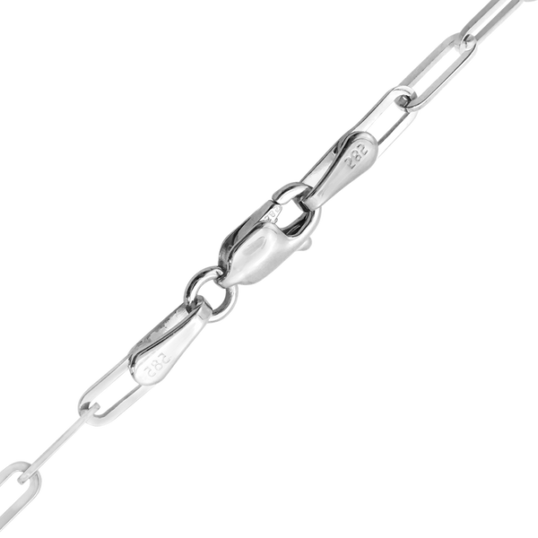 Tribeca Trace Paperclip Anklet in 14K White Gold