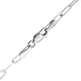 Tribeca Trace Paperclip Anklet in 14K White Gold