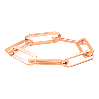 Tribeca Trace Paperclip Chain Ring in 14K Rose Gold