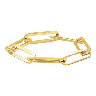 Tribeca Trace Chain Ring in Sterling Silver 18K Yellow Gold Finish