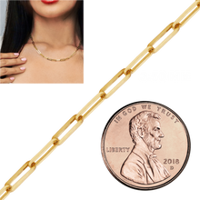 Load image into Gallery viewer, Bulk / Spooled Trace Elongated Paperclip Cable Chain in 14K &amp; 18K Yellow Gold (1.30 mm - 7.80 mm)
