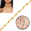 Bulk / Spooled Trace Elongated Paperclip Cable Chain in 14K & 18K Yellow Gold (1.30 mm - 7.80 mm)