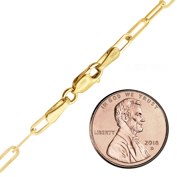 Tribeca Trace Paperclip Anklet in 18K Yellow Gold