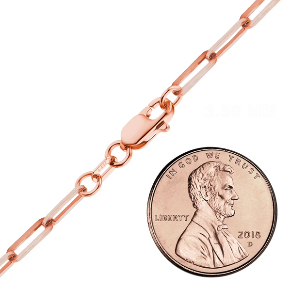 Tribeca Trace Paperclip Necklace in 14K Rose Gold