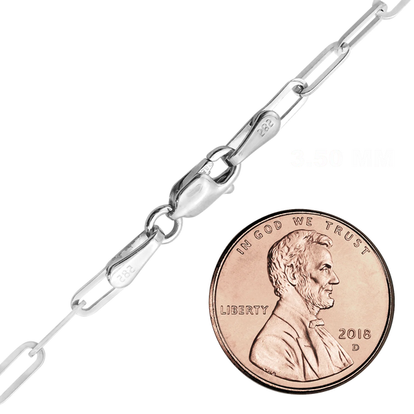 Tribeca Trace Paperclip Anklet in 14K White Gold