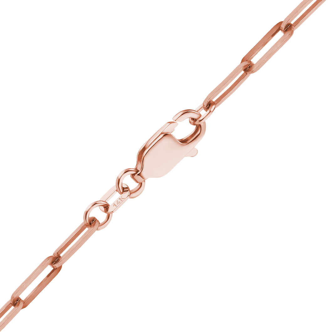 Tribeca Trace Paperclip Anklet in 14K Rose Gold