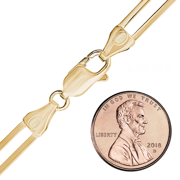 Tribeca Trace Paperclip Necklace in 14K Yellow Gold