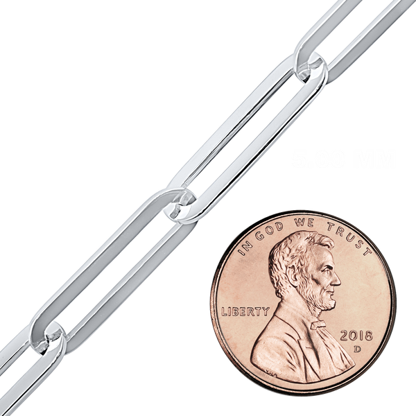 Bulk / Spooled Trace Elongated Cable Chain in Sterling Silver (2.50 mm - 7.80 mm)