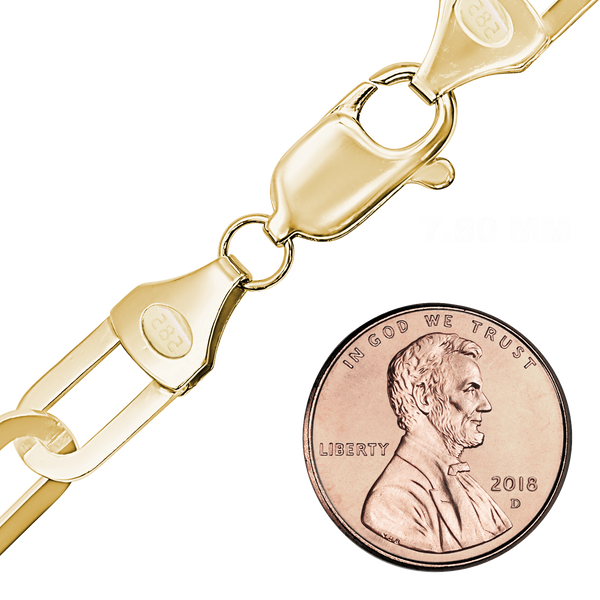 Tribeca Trace Paperclip Anklet in 14K Yellow Gold