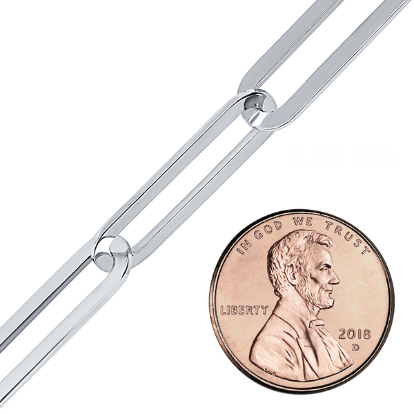 Bulk / Spooled Trace Elongated Cable Chain in Sterling Silver (2.50 mm - 7.80 mm)