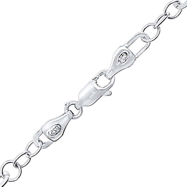 Alternating Tribeca Trace Paperclip Chain Necklace in Sterling Silver