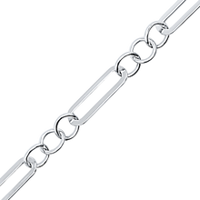 Load image into Gallery viewer, Bulk / Spooled Alternating Trace Elongated Paperclip Cable in Sterling Silver (3.50 mm - 5.00 mm)
