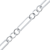 Bulk / Spooled Alternating Trace Elongated Paperclip Cable in Sterling Silver (3.50 mm - 5.00 mm)
