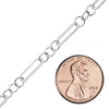 Bulk / Spooled Alternating Trace Elongated Paperclip Cable in Sterling Silver (3.50 mm - 5.00 mm)