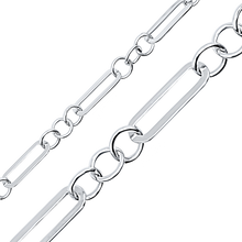 Load image into Gallery viewer, Bulk / Spooled Alternating Trace Elongated Paperclip Cable in Sterling Silver (3.50 mm - 5.00 mm)
