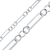Bulk / Spooled Alternating Trace Elongated Paperclip Cable in Sterling Silver (3.50 mm - 5.00 mm)