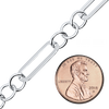 Bulk / Spooled Alternating Trace Elongated Paperclip Cable in Sterling Silver (3.50 mm - 5.00 mm)