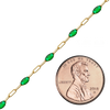 Bulk / Spooled Paperclip Cable with Green Emerald Enamel Chain in 14K Gold-Filled (1.60 mm)
