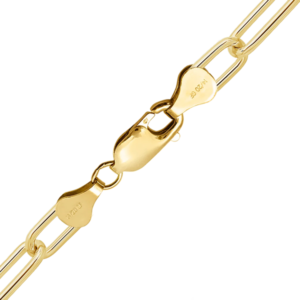 Finished Heavy Round Paperclip Anklet in 14K Gold-Filled