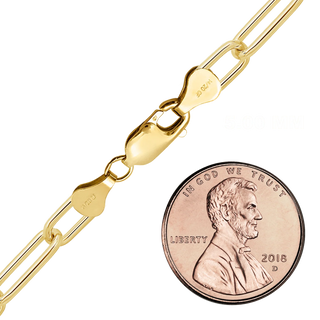 Finished Heavy Round Paperclip Anklet in 14K Gold-Filled
