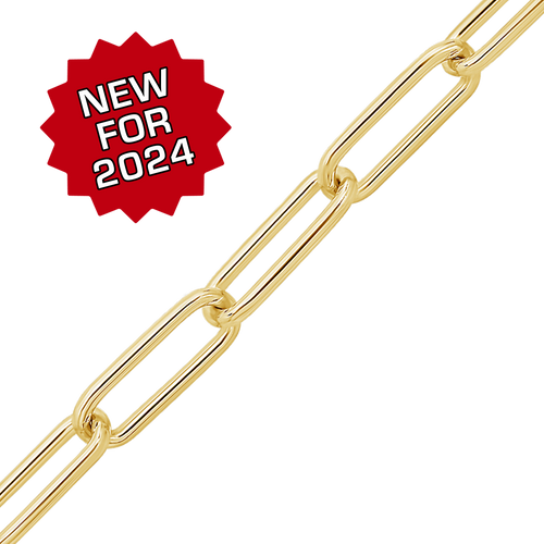 Bulk / Spooled Heavy Round Paperclip Chain in 14K Gold-Filled (5.00 mm - 9.00 mm)
