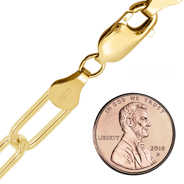 Finished Heavy Round Paperclip Anklet in 14K Gold-Filled