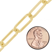 Load image into Gallery viewer, Bulk / Spooled Heavy Round Paperclip Chain in 14K Gold-Filled (5.00 mm - 9.00 mm)
