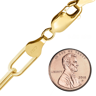 Finished Heavy Square Paperclip Anklet in 14K Gold-Filled