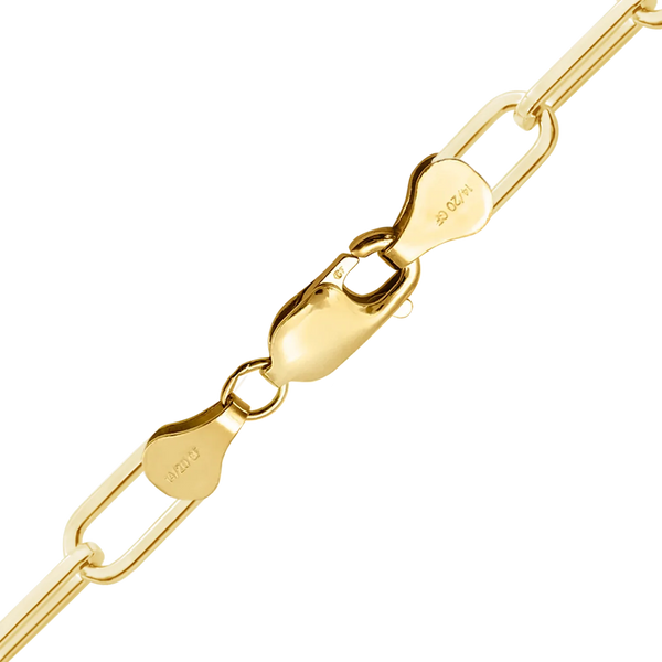 Finished Heavy Square Paperclip Anklet in 14K Gold-Filled
