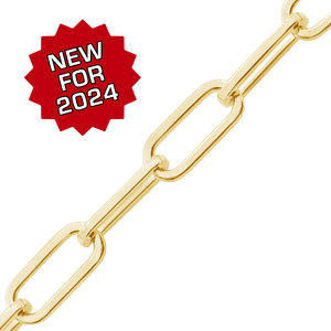 Bulk / Spooled Heavy Square Paperclip Chain in 14K Gold-Filled (9.00 mm)