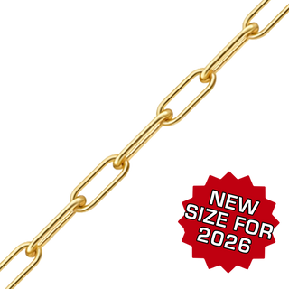 Bulk / Spooled Light Paperclip Chain in 14K Gold-Filled (2.30 mm - 4.00 mm)