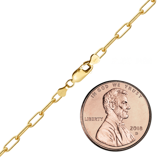 Finished Light Paperclip Anklet in 14K Gold-Filled