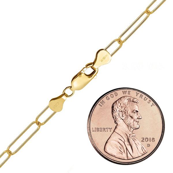 Finished Light Paperclip Anklet in 14K Gold-Filled