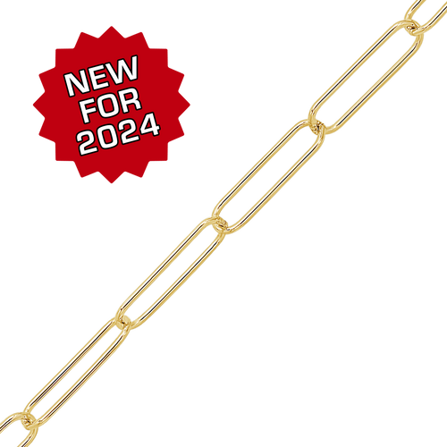 Bulk / Spooled Light Paperclip Chain in 14K Gold-Filled (2.50 mm - 4.00 mm)