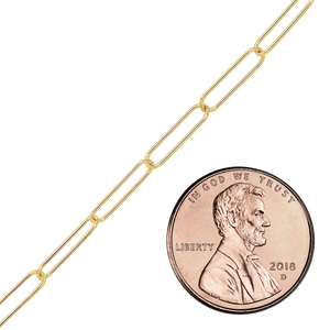 Bulk / Spooled Light Paperclip Chain in 14K Gold-Filled (2.50 mm - 4.00 mm)