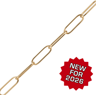 Bulk / Spooled Light Round Paperclip Cable Chain in 14K Yellow Gold (7.80 mm)