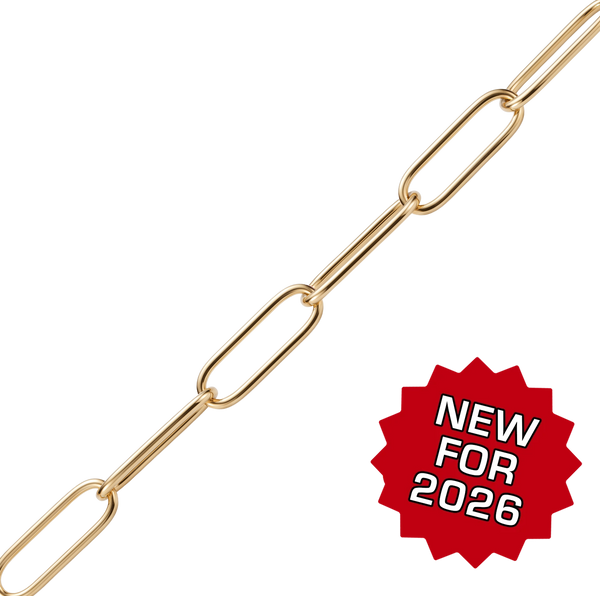 Bulk / Spooled Light Round Paperclip Cable Chain in 14K Yellow Gold (7.80 mm)