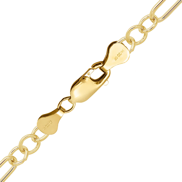 Finished Alternating Light Paperclip & Cable Anklet in 14K Gold-Filled