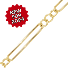 Load image into Gallery viewer, Bulk / Spooled Alternating Light Paperclip &amp; Cable Chain in 14K Gold-Filled (4.00 mm)
