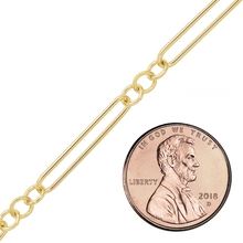 Load image into Gallery viewer, Bulk / Spooled Alternating Light Paperclip &amp; Cable Chain in 14K Gold-Filled (4.00 mm)
