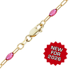 Finished Paperclip Cable with Ruby Red Enamel Bracelet in 14K Gold-Filled