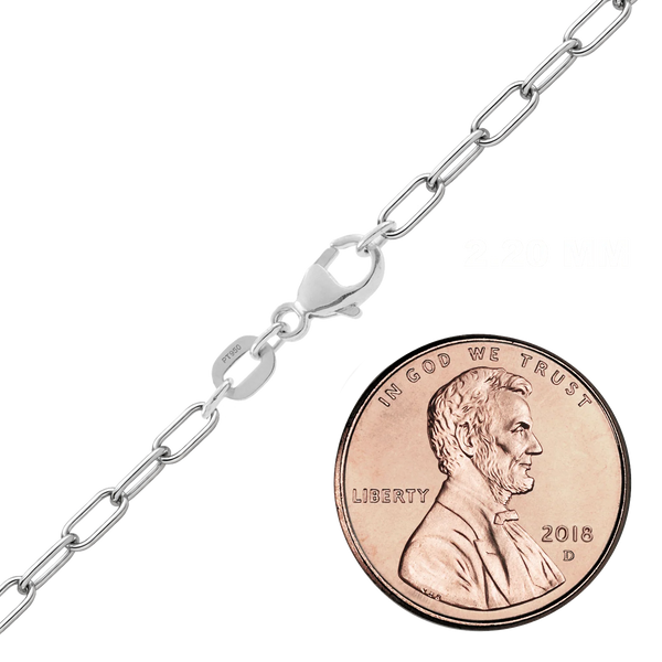 Finished Round Paperclip Cable Chain in Platinum
