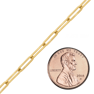 Bulk / Spooled Trace Elongated Paperclip Round Cable Chain in 14K Yellow Gold (2.50 mm - 7.80 mm)