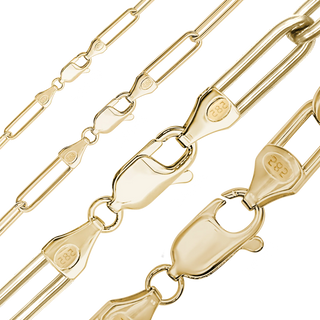 Round Tribeca Trace Paperclip Anklet in 14K Yellow Gold